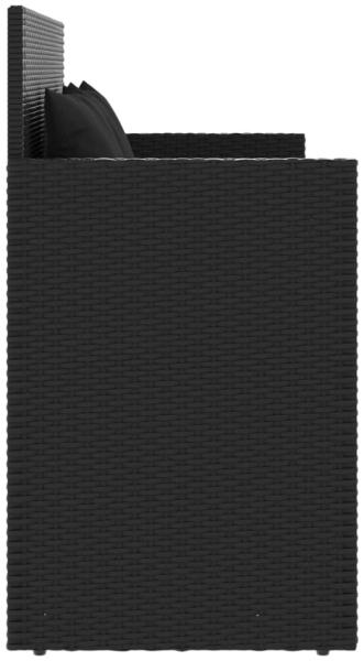 vidaXL Gartenbank mit Kissen Schwarz Poly Rattan 365761 Bild 3