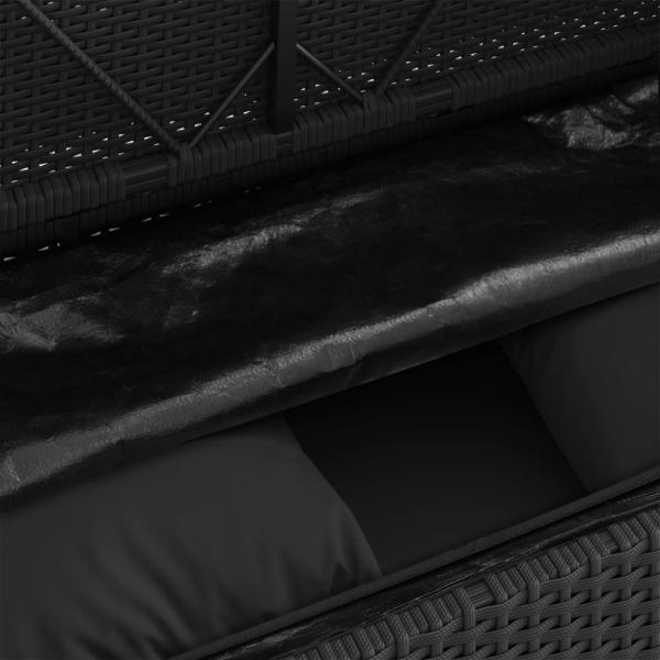 vidaXL Gartenbank mit Kissen Schwarz Poly Rattan 365761 Bild 4