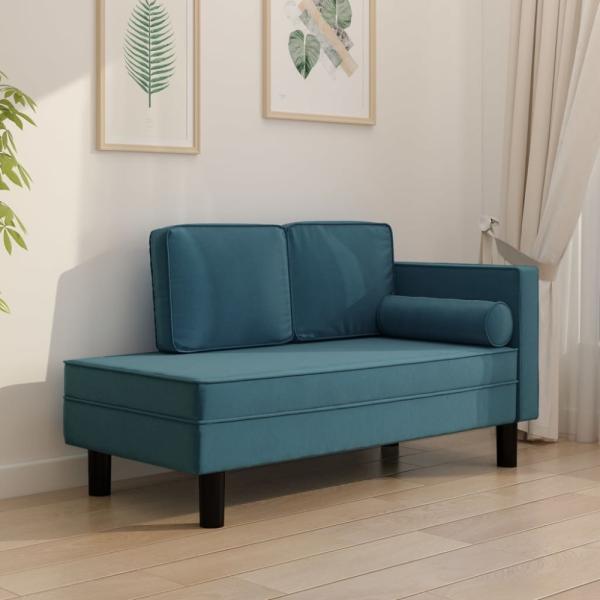vidaXL Schlafsofa 2-Sitzer Blau Samt [340702]