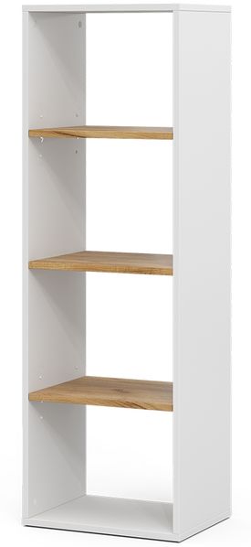 Bücherregal Tomy Weiß/Goldkraft Eiche 40 x 120 cm ,4 Fächer Vicco