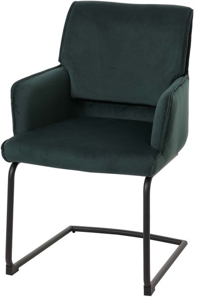Freischwinger HWC-N60, Esszimmerstuhl Küchenstuhl Stuhl, Stoff/Textil Öko-Tex ~ grün