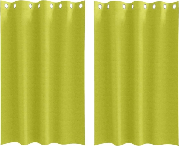 vidaXL Verdunkelungs-Vorhänge mit Ringen 2 pcs Grün 175 x 140 cm 4107389