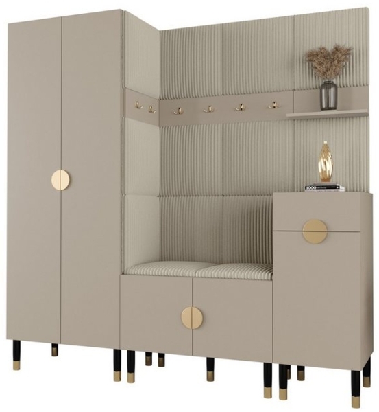 ABIKS MÖBEL Kompaktgarderobe PALERMO Set 1 Garderobe mit gepolsterten Paneelen, Industriell Design Bild 4