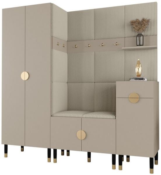 ABIKS MÖBEL Kompaktgarderobe PALERMO Set 1 Garderobe mit gepolsterten Paneelen, Industriell Design Bild 1