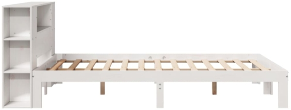vidaXL Massivholzbett mit Regal ohne Matratze Weiß 120x190 cm Kiefer 3322508 Bild 6