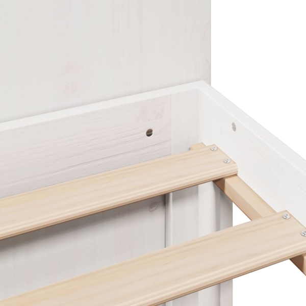 vidaXL Massivholzbett mit Regal ohne Matratze Weiß 120x190 cm Kiefer 3322508 Bild 8