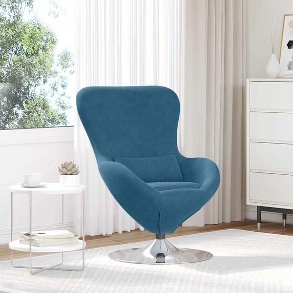 vidaXL Eiersessel Blau Samt 42002723