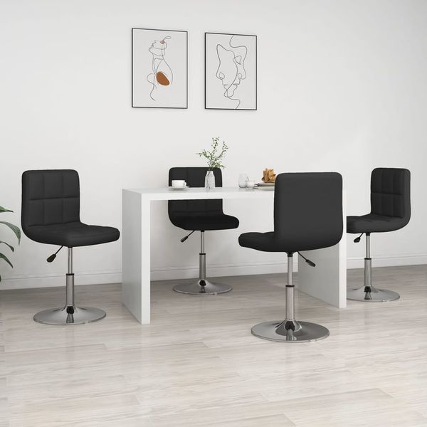 vidaXL Esszimmerstühle 4 Stk. Schwarz Kunstleder [334190]