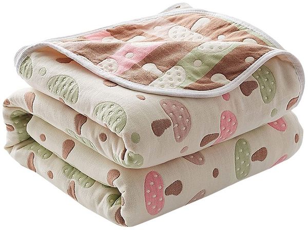 TFlower Decke Baby Baumwolle, extra weich und groß, 100% Baumwolle, 6-lagig, Babydecke, Einschlagdecke, Kinderwagendecke, Erstlingsdecke, Kinderdecke, 90x100 cm