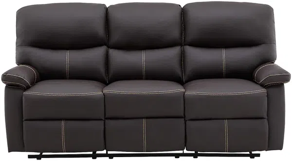 Vente-unique - CANBY Sofa and armchair set Kunstleder Braun - B 90 cm x H 95 cm x L 79 cm183 cm Bild 3