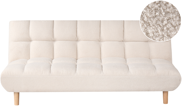 Schlafsofa 2-Sitzer RISOR Bouclé Cremeweiß