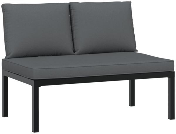 vidaXL Gartenbank mit Kissen Schwarz Aluminium 4008570