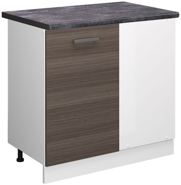 Eckunterschrank R-Line Edelgrau 86 cm , AP Anthrazit Vicco