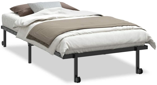 vidaXL Bettgestell ohne Matratze Klappbar Schwarz 100x190 cm Stahl 4103961