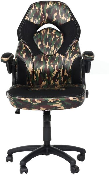 Bürostuhl HWC-K13, Drehstuhl Gamingstuhl, ergonomisch, verstellbare Armlehne, Kunstleder ~ camouflage-schwarz
