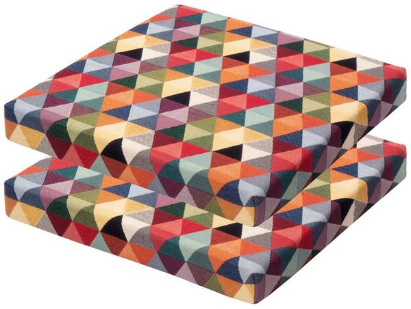 Selfitex Sitzkissen 2er Set bequeme Sitzkissen, 40x40 cm, Höhe 5cm, Stuhlkissen, 2 Sitzauflagen für Stuhl und Bank
