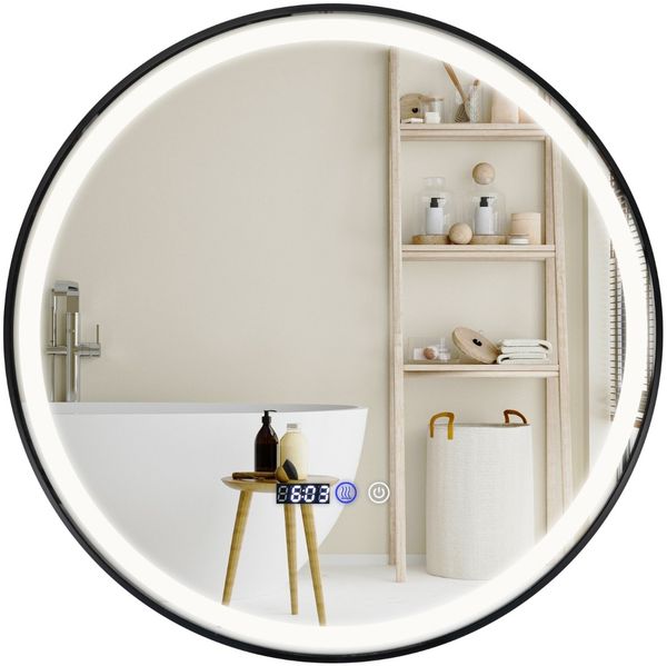 Beleuchteter Badezimmerspiegel mit 3-farbigem LED-Licht & Memory-Funktion & Antibeschlagfunktion