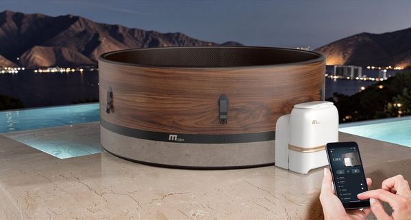 mSpa Whirlpool DUET ECO - Ø 173x65 cm - ganzjährig Outdoor Pool - XXL - 6 Pers, Aufblasbares Aufstellbecken, inkl. UVC+ Selbstreinigungsfunktion, App-Steuerung, Schnellheizsystem