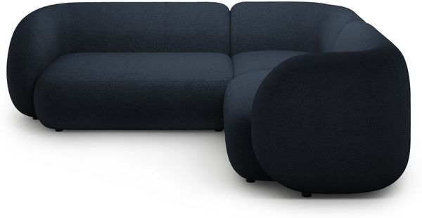 Micadoni Ecksofa Kate 4-Sitzer Rechts Boucle Dunkelblau Bild 2