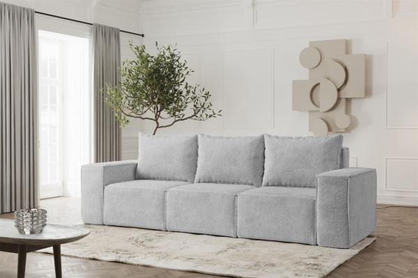 Sofa Designersofa ESTELLE 3-Sitzer in Stoff Abriamo Hellgrau Bild 1