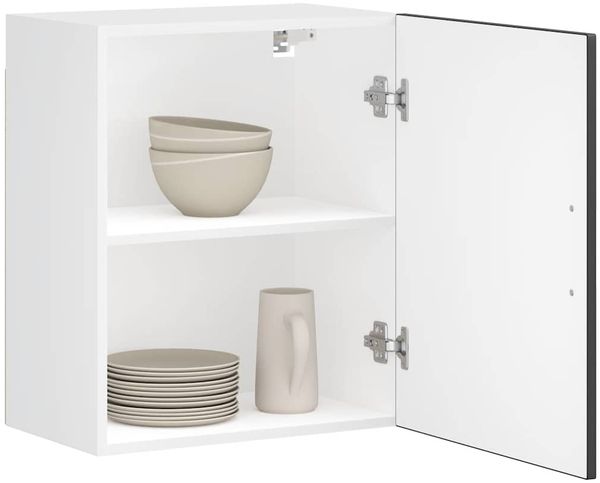 vidaXL Küchen-Hängeschränke 2 Stk. Porto Schwarz Holzwerkstoff 854040