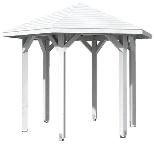 SKANHOLZ Pavillon, Zeltdach, sechseckig, BxT: 360x312 cm weiß Gartenpavillon