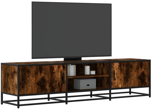 vidaXL TV-Schrank Räuchereiche 160x35x41 cm Holzwerkstoff und Metall 848846