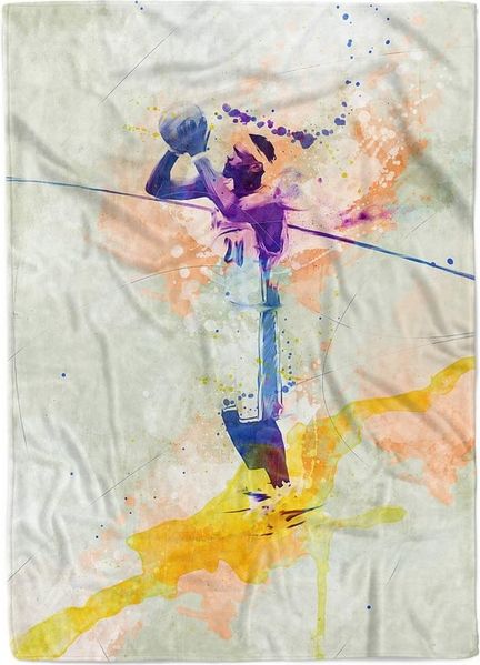 Sinus Art Handtücher SplashArt Sport Handtuch Strandhandtuch Saunatuch Kuscheldecke Kunstvoll Basketball VII S, Baumwolle-Polyester-Mix (1-St), Handtuch