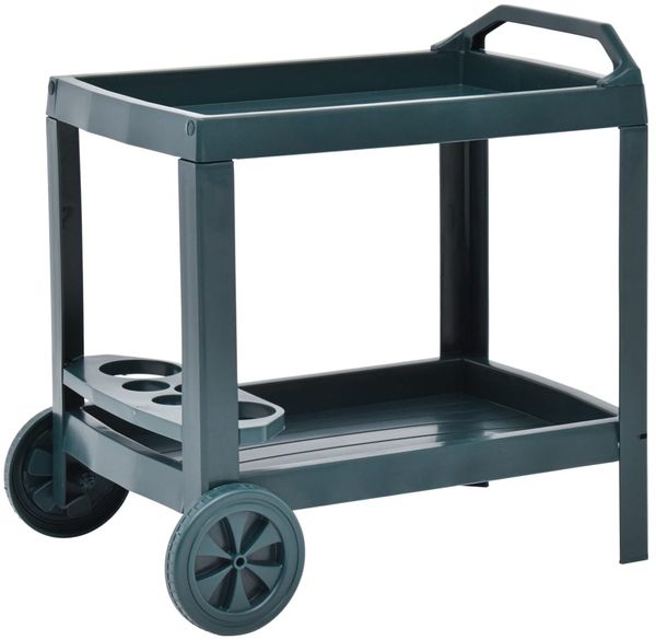 vidaXL Getränkewagen Grün 69×53×72 cm Kunststoff 48812