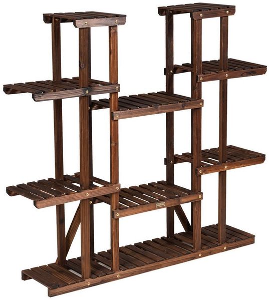 COSTWAY Blumenständer Pflanzenregal, Blumentreppe, 9 Etagen, 125x25x114cm