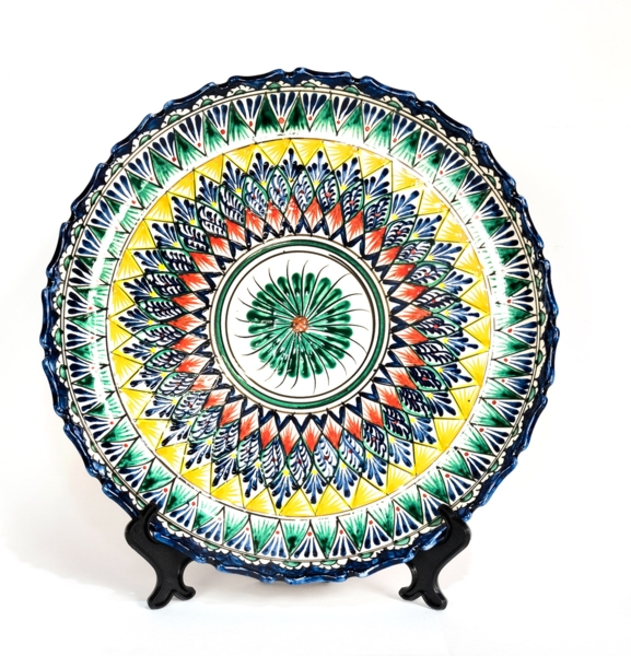 Rishtan Lagan Ø37 cm Orientalischer Ljagan Keramik Plate Handarbeit Servierplate