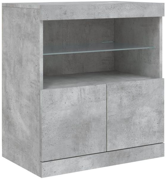 vidaXL Sideboard mit LED-Leuchten Betongrau 283x37x67 cm 3209026 Bild 12