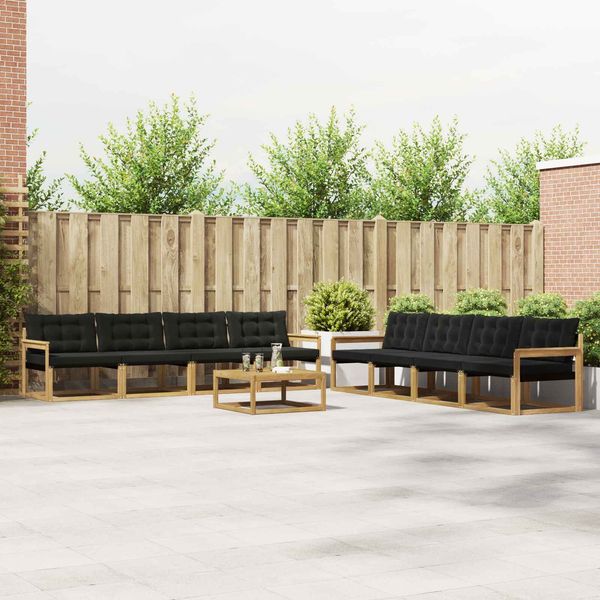 vidaXL Outdoor-Sofagarnitur 9 pcs Weiß und Schwarz 79 x 79 x 37 cm 3388534