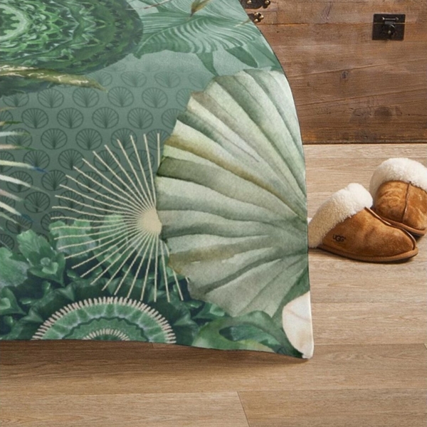 hip Flanell Bettwäsche 135x200 Egor Dschungel Mandala Wende Blätter grün 30953 Bild 2