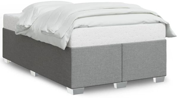 Einzelbettgestell Design für Erwachsene ohne Matratze Hellgrau 120x200 cm Stoff d4951e