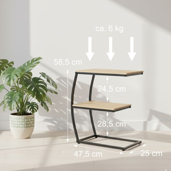 Beistelltisch in C-Form mit 2 Ablagen 10051323_1511 Bild 4