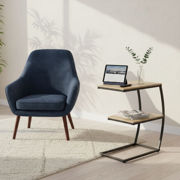 Beistelltisch in C-Form mit 2 Ablagen 10051323_1511 Bild 3