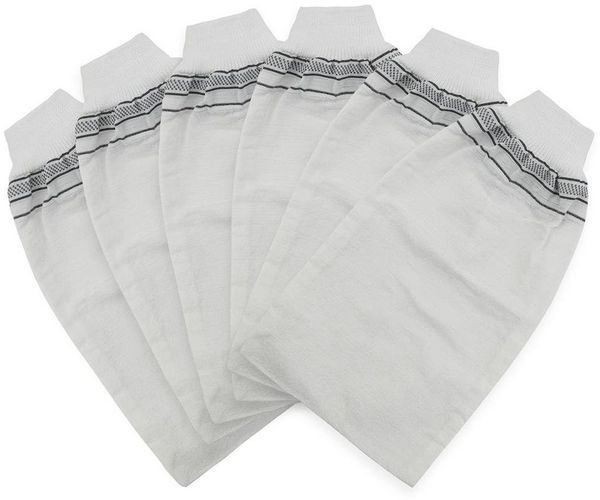 my Hamam Waschhandschuh Peeling Handschuh Kese Kelebek dünn, weiß, Viskose, Polyester (Spar-Set, 12-St), mit elastischem Bund, Peeling & Reinigung der Haut