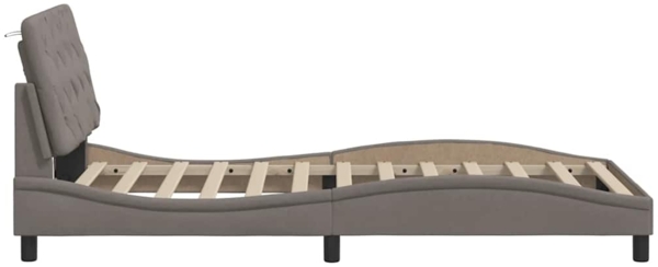 vidaXL Bettgestell mit LED ohne Matratze Taupe 100x200 cm Stoff 3310654 Bild 7