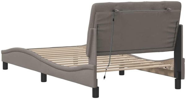 vidaXL Bettgestell mit LED ohne Matratze Taupe 100x200 cm Stoff 3310654 Bild 9