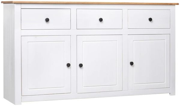 vidaXL Sideboard Weiß 135x40x80 cm Kiefernholz Panama 282705