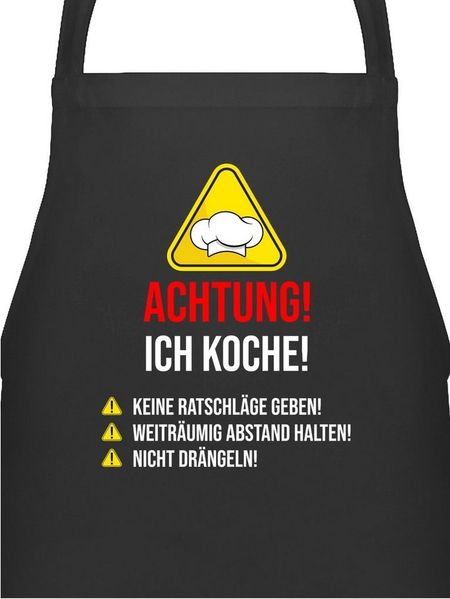 Shirtracer Kochschürze Achtung Ich koche - Geschenk Köche Koch Köchin Geschenkidee Küche, (1-tlg), Kochschürze