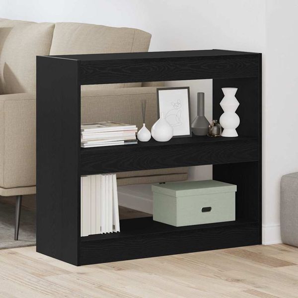 vidaXL Bücherregal 2 pcs Schwarz Eichen-Optik 80 x 30 x 72 cm 862720