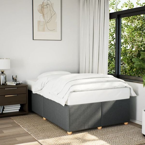 vidaXL Bettgestell ohne Matratze Dunkelgrau 120x190 cm Stoff 3284716