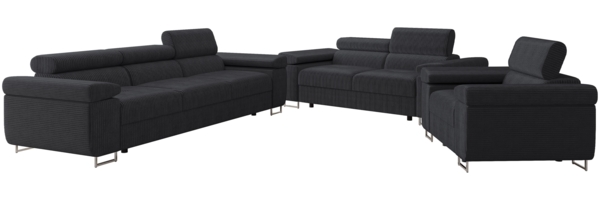 Sofa Set Torezio Cord 3+2+1 mit Einstellbare Kopfstützen (Poso 135)