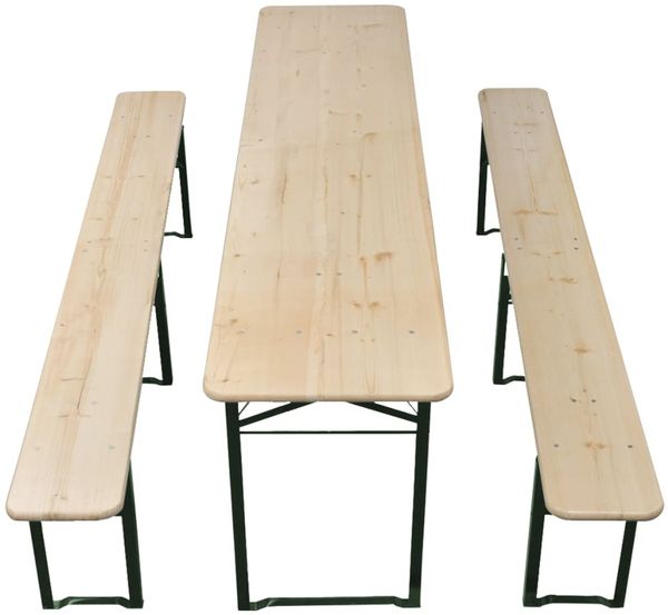 vidaXL Biertisch mit 2 Bänken Klappbar 220 cm Tannenholz 42207 Bild 3