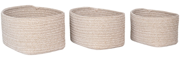 House Nordic Körbe, Baumwolle, beige, 3er Set