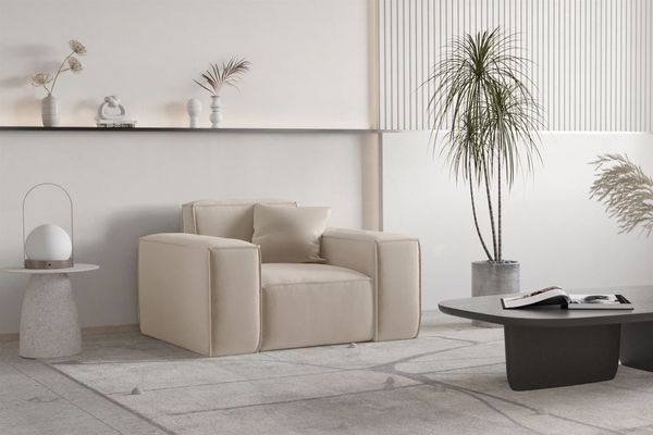 OUTLET Sessel Designersessel CELES PREMIUM in Stoff Opera Velvet Sand