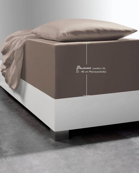 fleuresse Spannbettlaken Comfort XL, Mako-Jersey, Gummizug: rundum, (1 Stück), Mako-Jersey, für Matratzen bis 40 cm Höhe, Bettlaken, Spannbetttuch