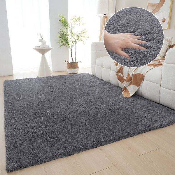 OTTO home Hochflor-Teppich Microfaser Teppich Magong, besonders weich, sehr feiner Flor, rechteckig, Höhe: 30 mm, uni, Wohnzimmer, Schlafzimmer, Kinderzimmer, auch rund und als Läufer